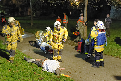 Participation de figurants dans un exercice PCi