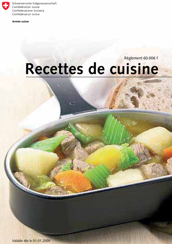 Règlement 60.006 Recettes de cuisine